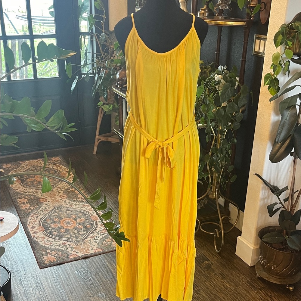 Apricot NWT Yellow Maxi Dress with Tie Waist